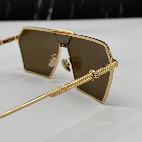 NEW SPP076V 400G PHILIPP PLEIN STUD GOLD MEN PHILIPP PLEIN SUNGLASSES - Picture 8 of 11
